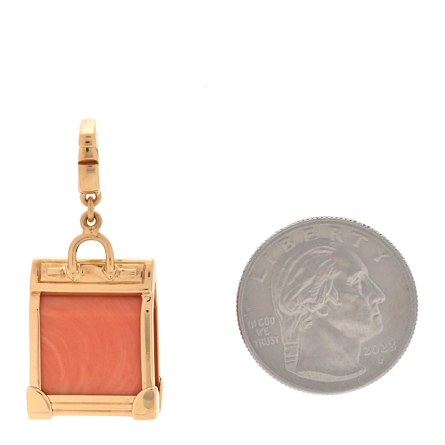 Louis Vuitton 18K Yellow Gold Coral Steamer Bag Charm Pendant 2 of 4