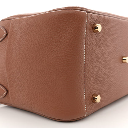 Hermes Taurillon Clemence Lindy 26 Gold 9 of 11