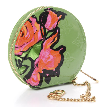 Louis Vuitton Vernis Roses Chapeau Coin Purse Vert Tonic 3 of 6