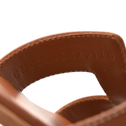 Hermes Box Calfskin Oran Sandals 36.5 Gold 9 of 10