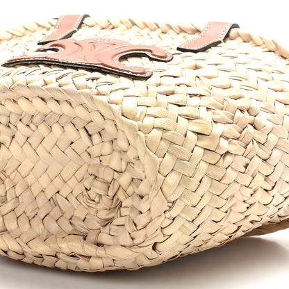 Celine Raffia Calfskin Triomphe Teen Panier Tan 8 of 8