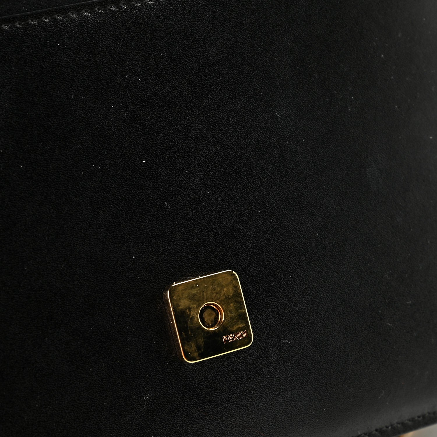 Fendi Vitello Liberty F is Fendi Bi-Color FF 1974 Embossed Medium Envelope Wallet On Chain Black Maya 8 of 9