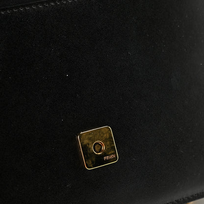 Fendi Vitello Liberty F is Fendi Bi-Color FF 1974 Embossed Medium Envelope Wallet On Chain Black Maya 8 of 9