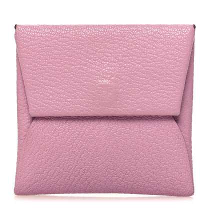 Hermes Chevre Mysore Bastia Coin Purse Mauve Sylvestre 1 of 9