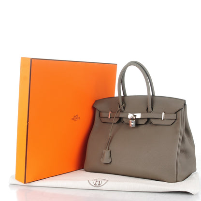 Hermes Taurillon Clemence Birkin 35 Etain 7 of 25
