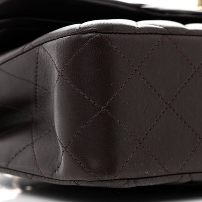 Chanel Lambskin Quilted Small Double Flap Dark Brown 9 of 10