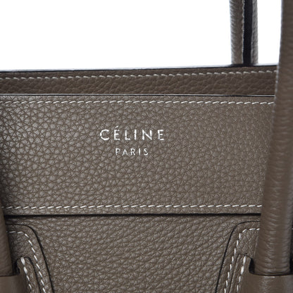 Celine Drummed Calfskin Micro Luggage Souris 6 of 13
