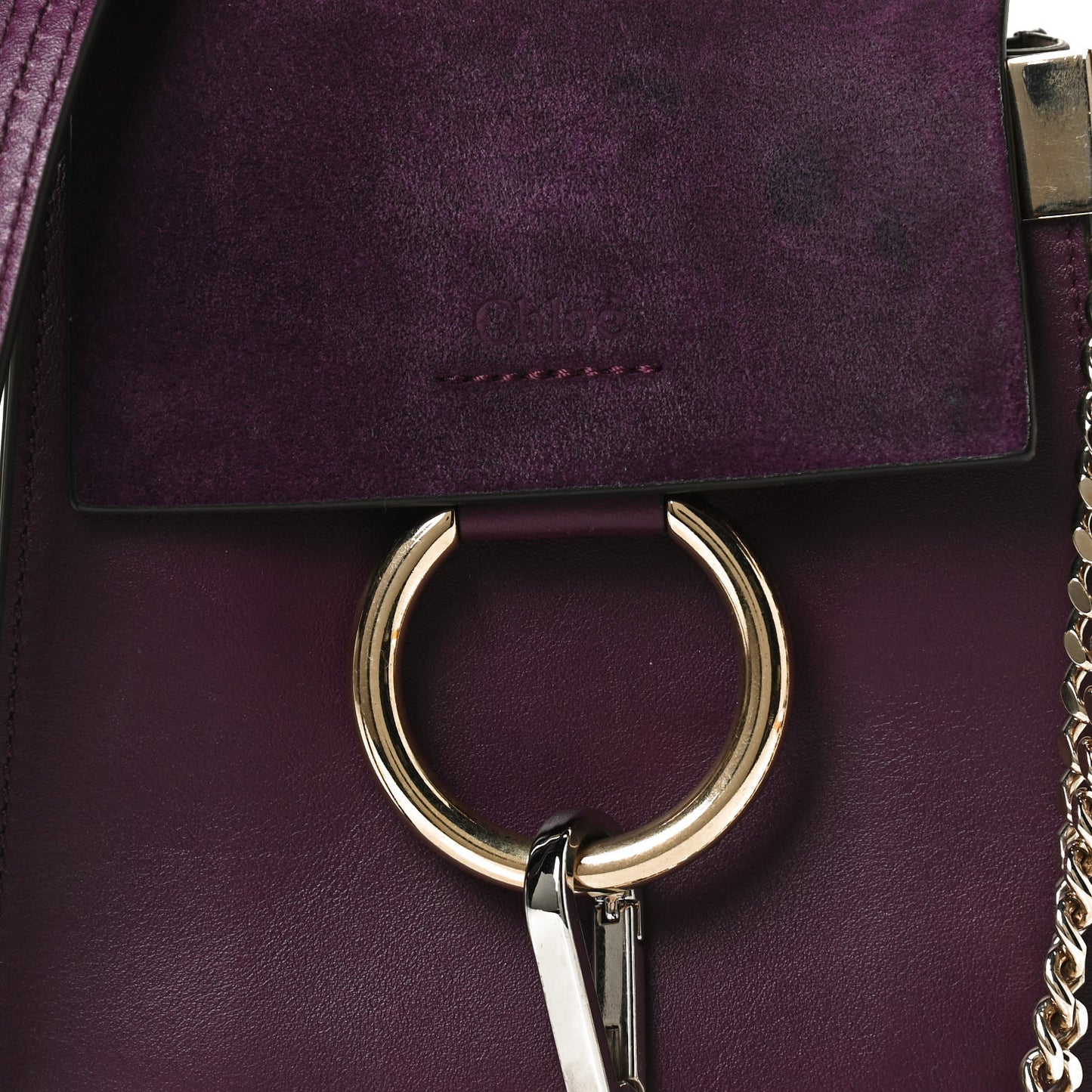 Suede Calfskin Mini Faye Bracelet Bag Nightfall Purple