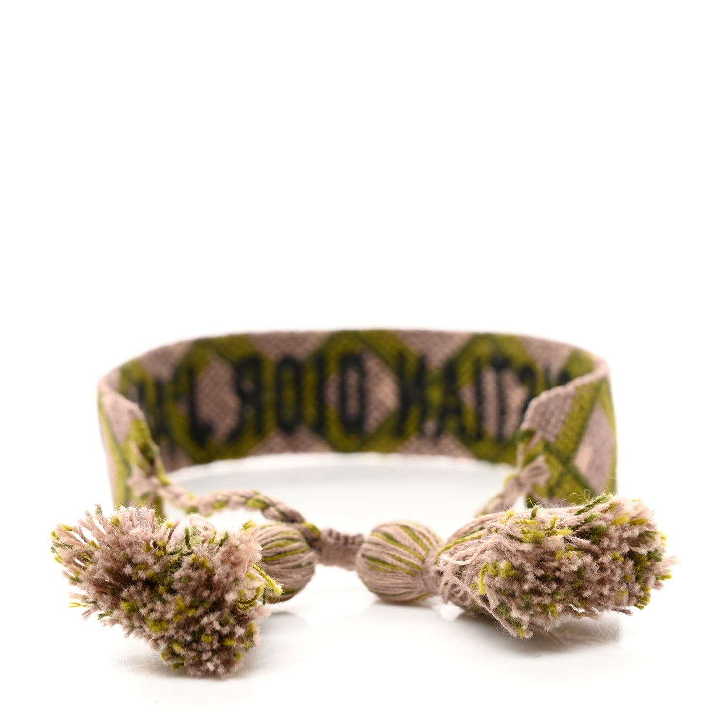 Woven Cotton J'Adior Friendship Bracelet Set Green Pink
