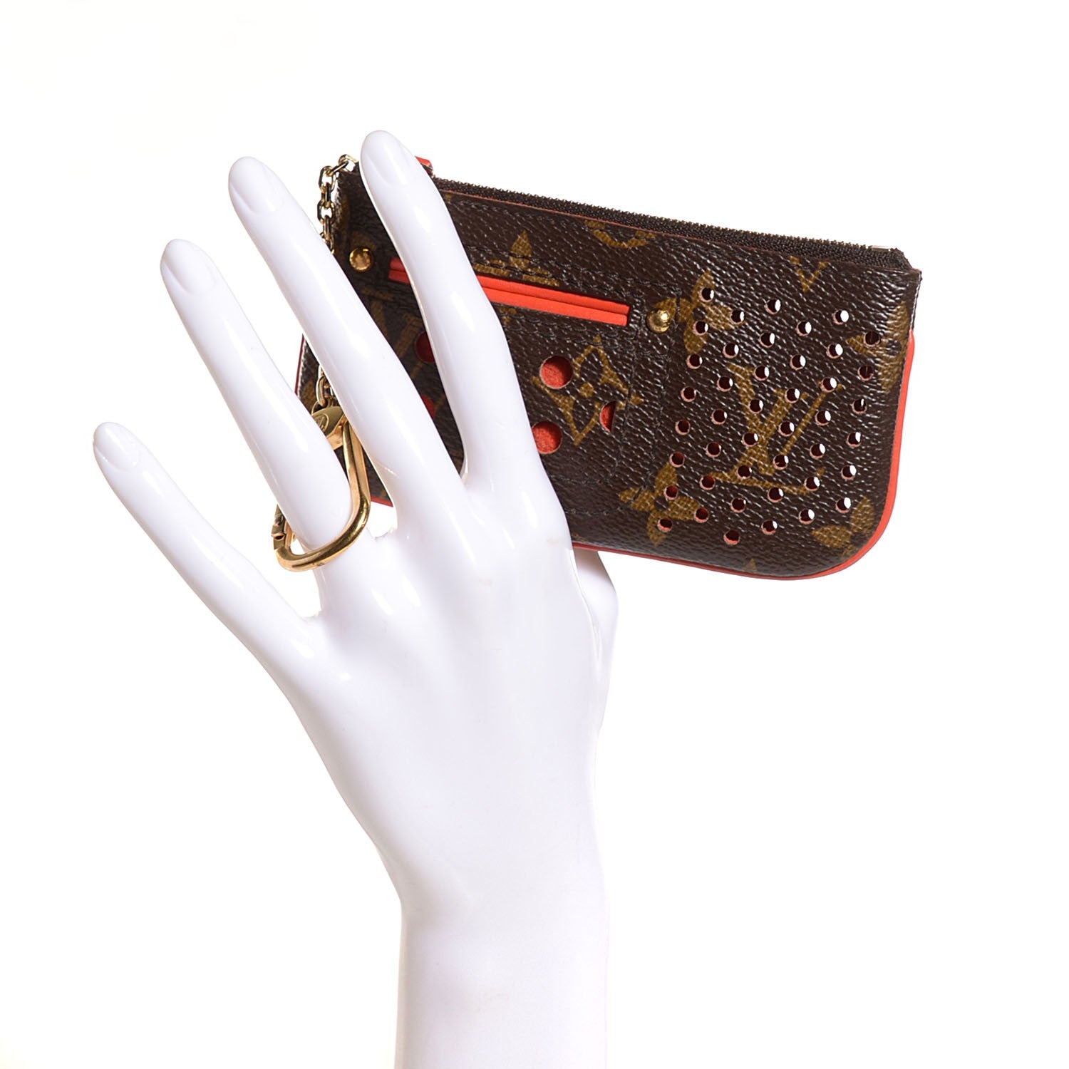 Louis Vuitton Monogram Perforated Key Pouch Orange 2 of 7