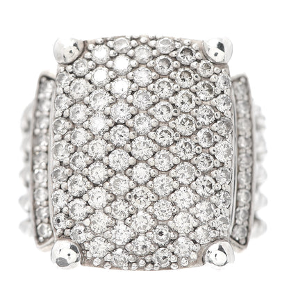 David Yurman Sterling Silver Diamond 20mm Wheaton Ring 55 7.25 1 of 5