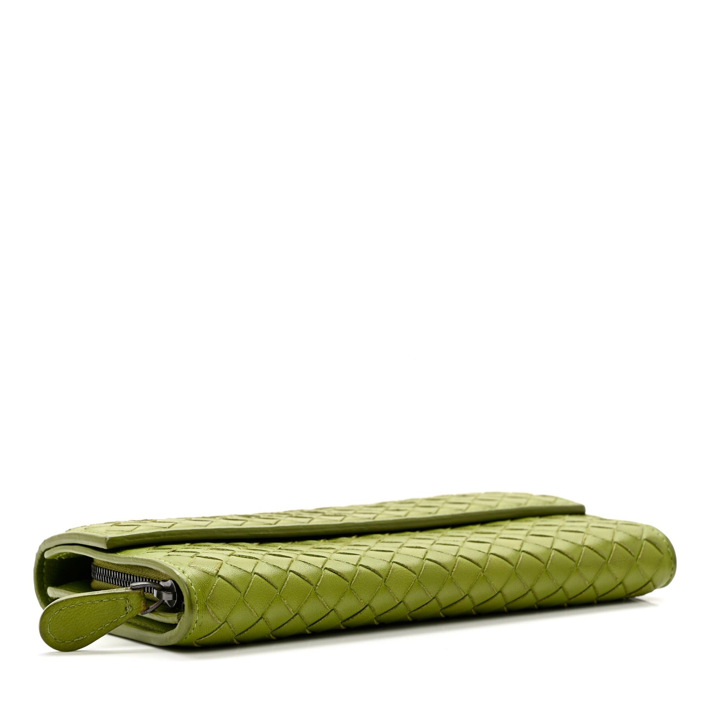 Nappa Intrecciato Continental Flap Wallet Kiwi