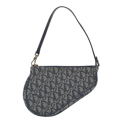 Christian Dior Monogram Mini Saddle Pochette Navy 1 of 9