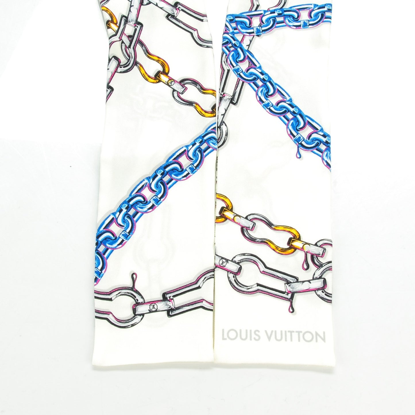Silk Monogram Chain Bandeau White