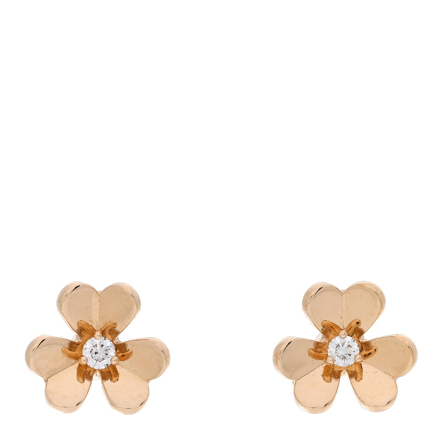 Van Cleef & Arpels 18K Yellow Gold Diamond Mini Frivole Earrings 1 of 5
