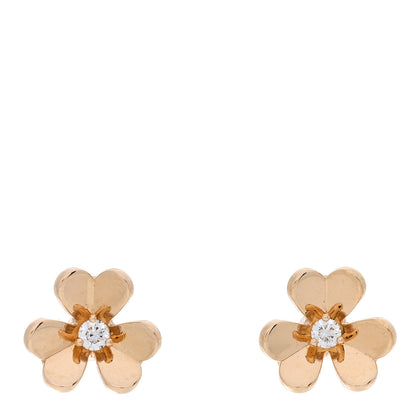 Van Cleef & Arpels 18K Yellow Gold Diamond Mini Frivole Earrings 1 of 5