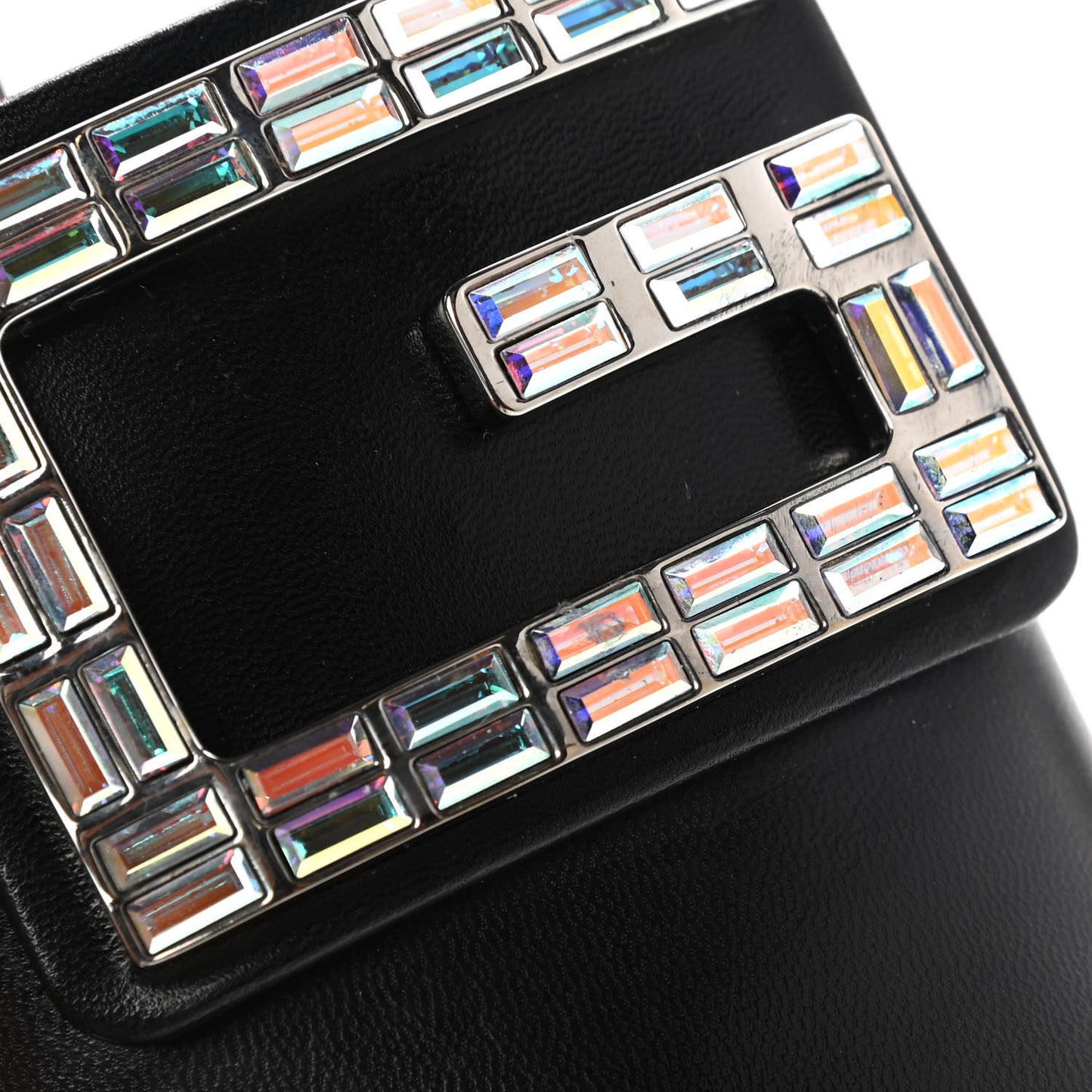 Malaga Kid Crystal Square G Madelyn 60mm Mules 37.5 Black