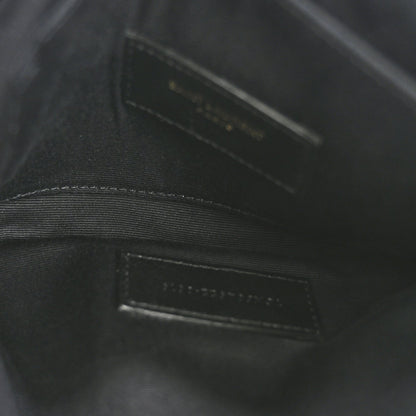 Saint Laurent Grain De Poudre Chevron Monogram Bill Pouch Black 5 of 11