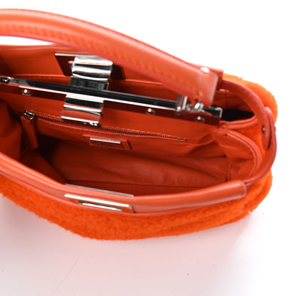 Fendi Shearling Nappa Mini Peekaboo Iconic Satchel Arancio 5 of 8