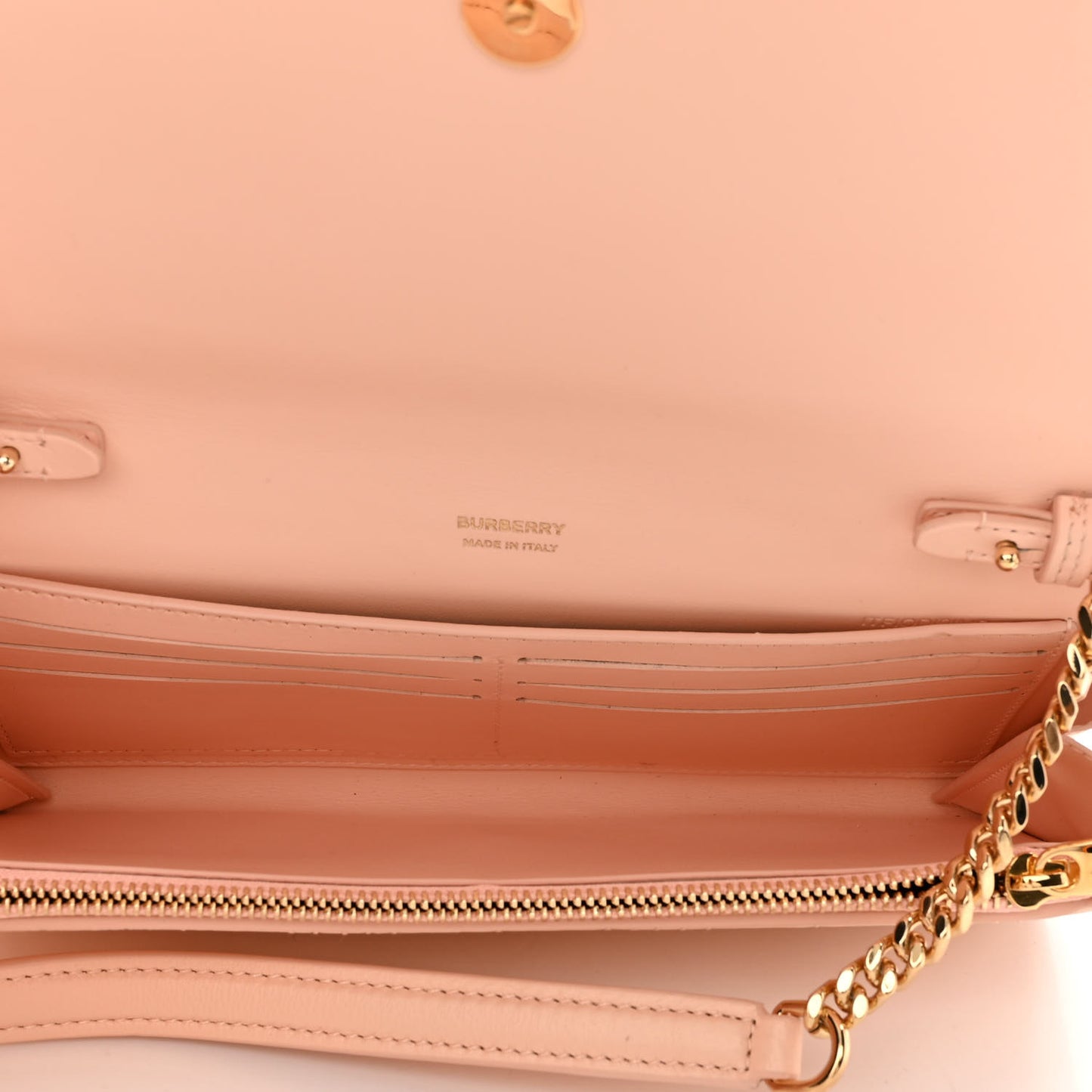 Lambskin Quilted Lola Chain Wallet Peach Pink