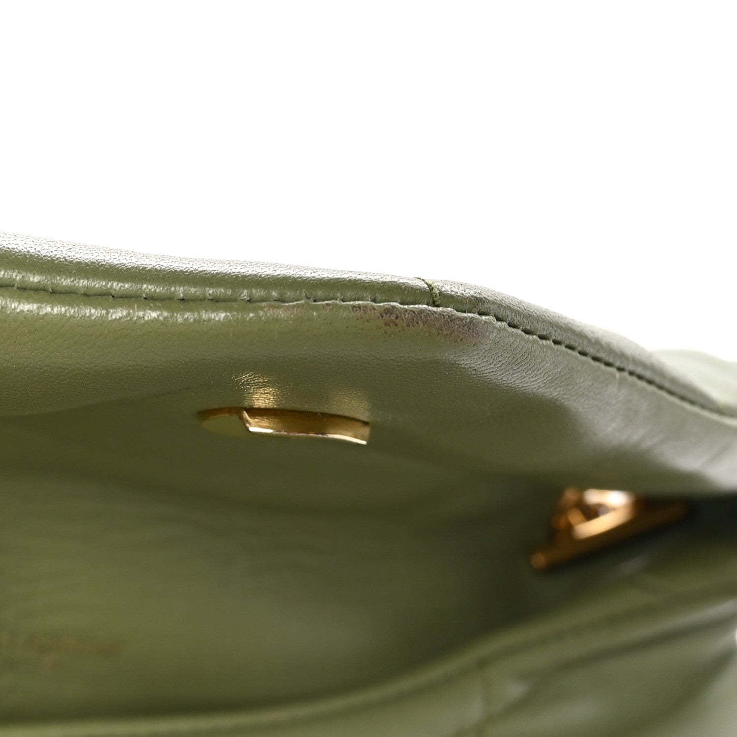 Saint Laurent Lambskin Quilted Toy Loulou Puffer Monogram Chain Satchel Light Pistache 11 of 11