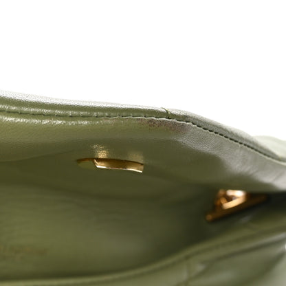 Saint Laurent Lambskin Quilted Toy Loulou Puffer Monogram Chain Satchel Light Pistache 11 of 11