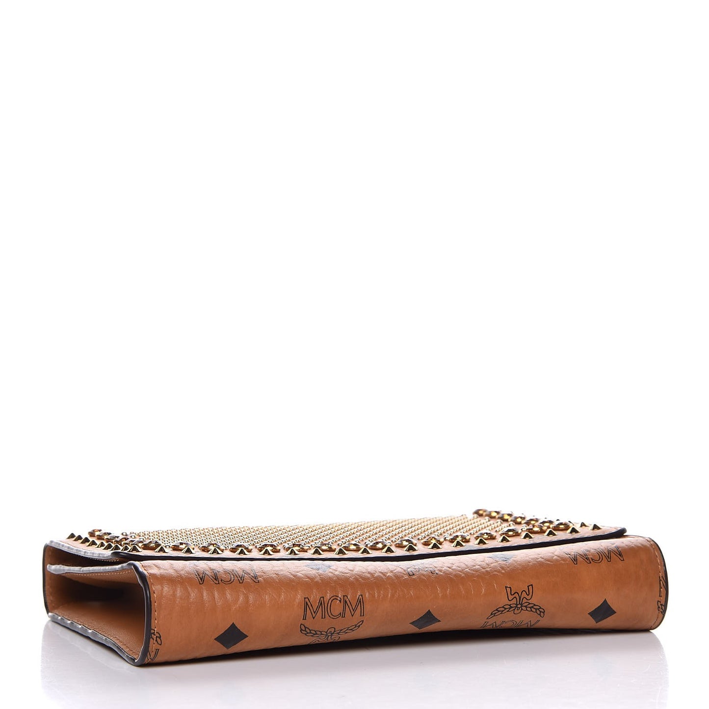 Visetos Studded Chain Wallet Cognac