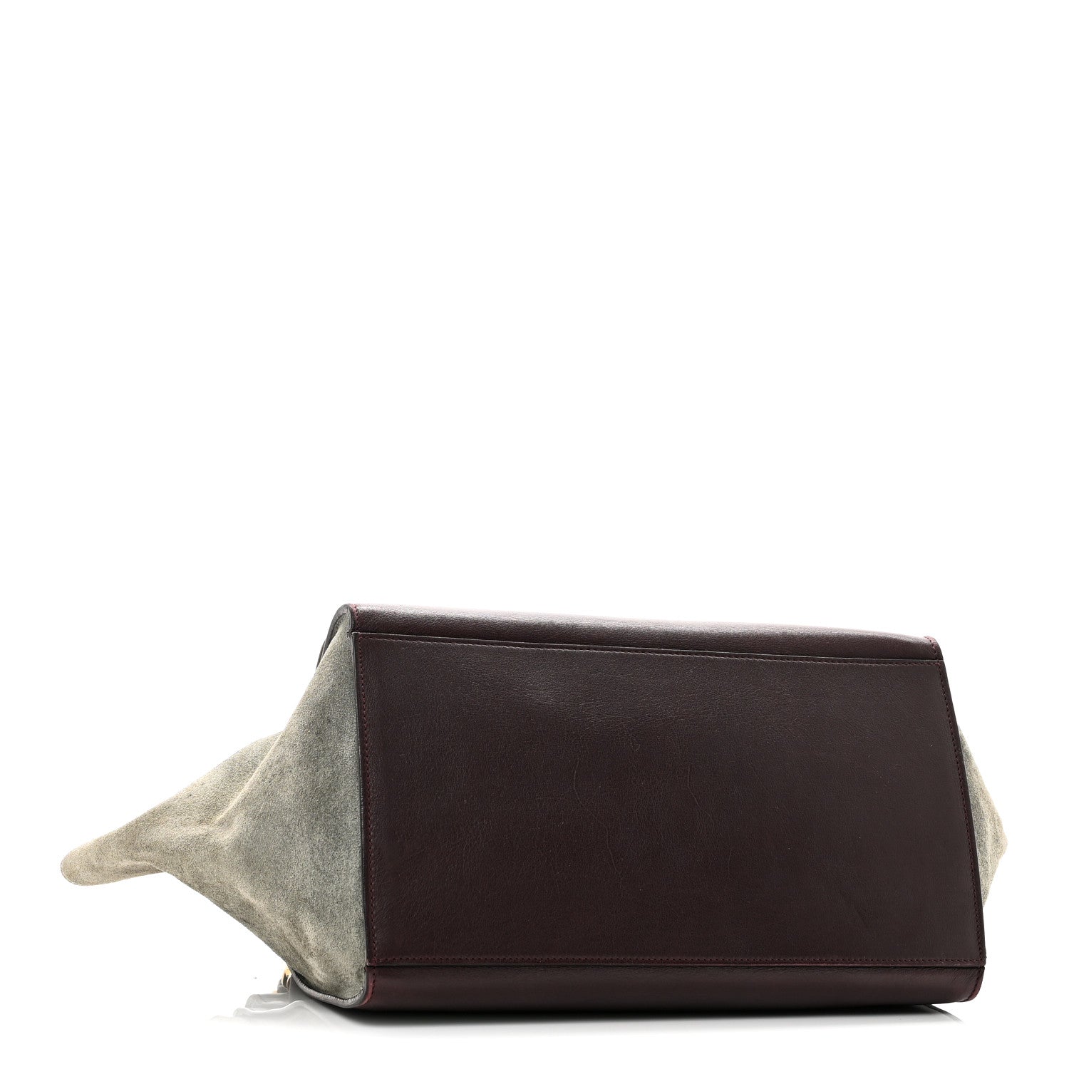Celine Calfskin and Suede Small Tri-Color Trapeze Dark Grey 4 of 10