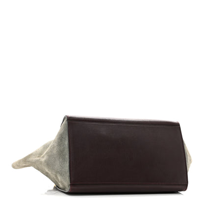 Celine Calfskin and Suede Small Tri-Color Trapeze Dark Grey 4 of 10