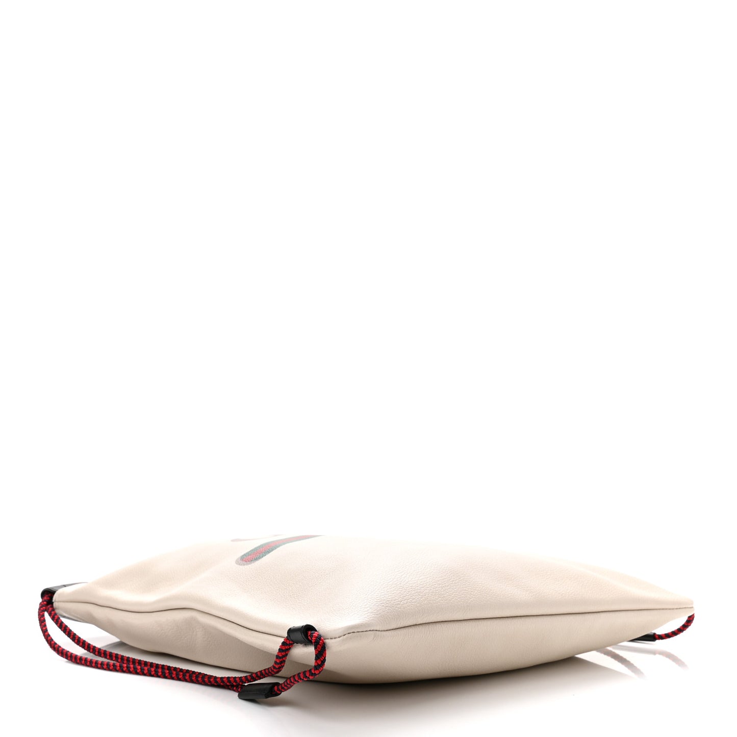 Calfskin Logo Drawstring Backpack Mystic White