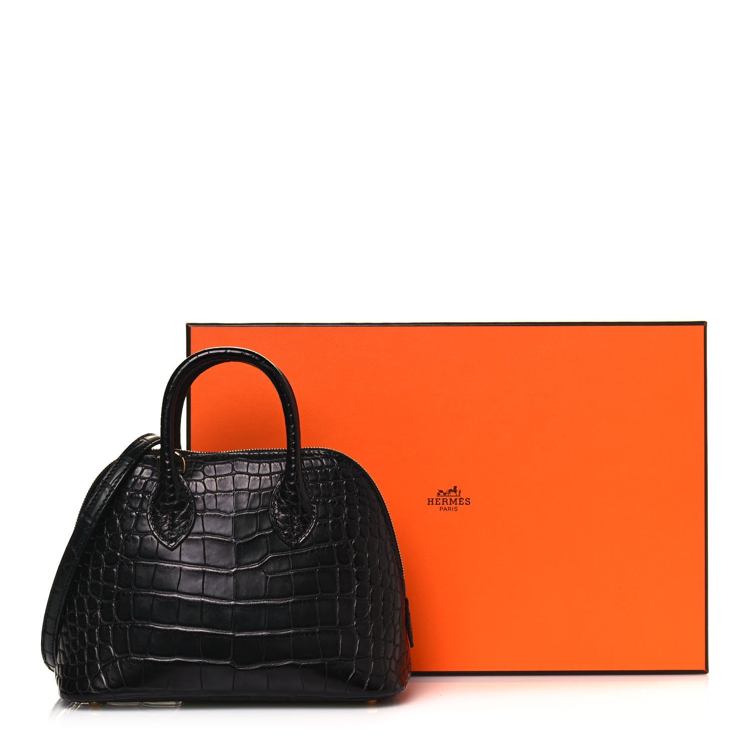 Hermes Matte Alligator Bolide Mini 1923 Black 11 of 11
