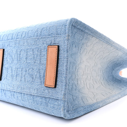Versace Jacquard Canvas Large Allover Medusa Tote Blue 9 of 11