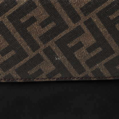 Fendi Nylon Glazed Fabric Vitello Liberty FF 1974 Diagonal Tobacco Moresco Black 14 of 18