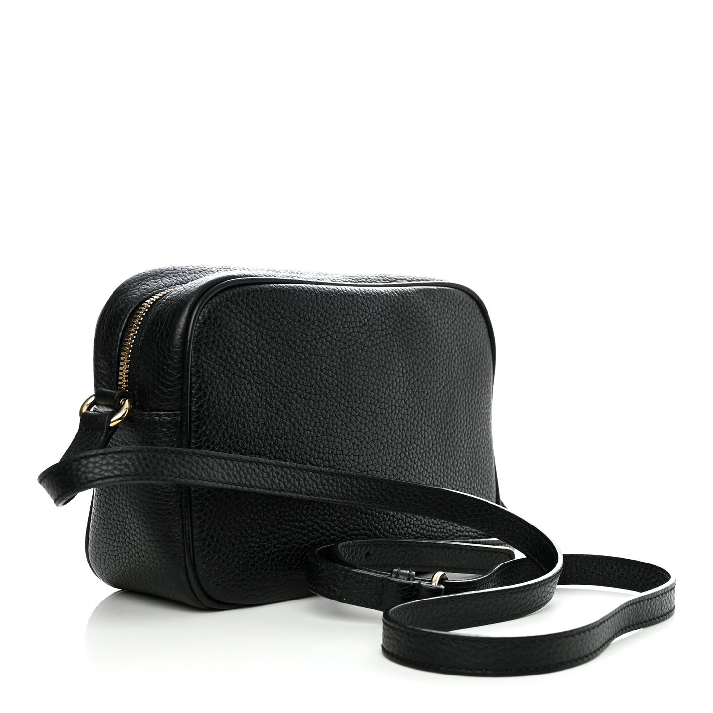 Pebbled Calfskin Small Soho Disco Bag Black