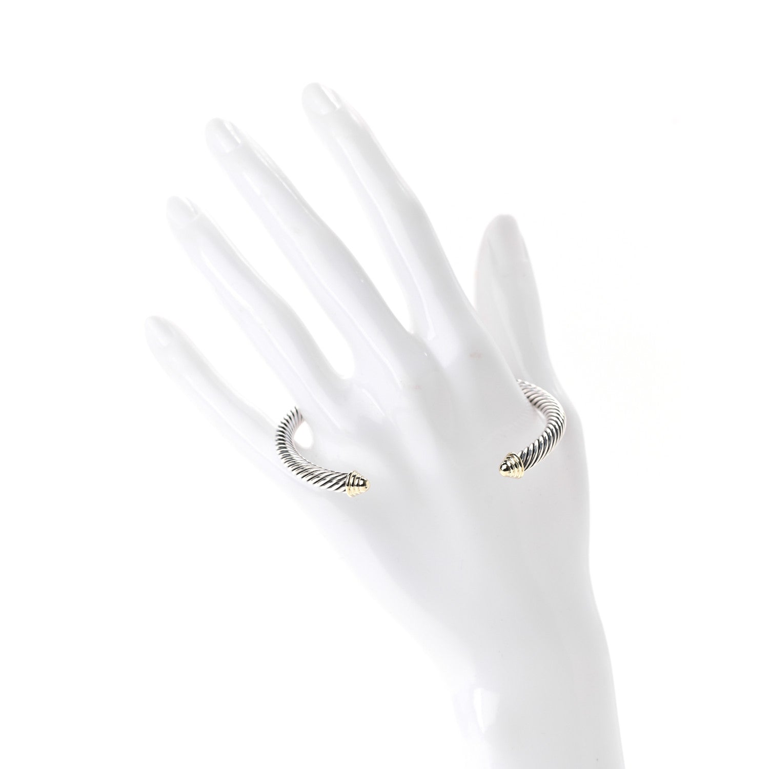 David Yurman Sterling Silver 14K Yellow Gold 5mm Cable Classics Bracelet 2 of 4