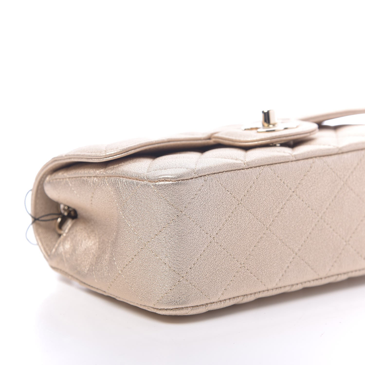 Chanel Metallic Lambskin Quilted Mini Rectangular Flap Gold 9 of 11