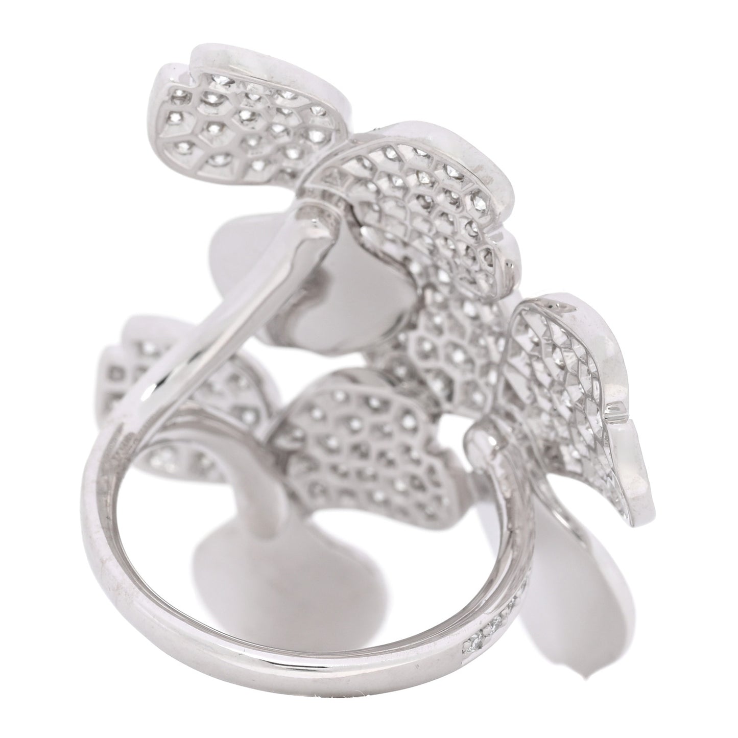 Platinum Diamond Paper Flowers Cluster Ring 49 5