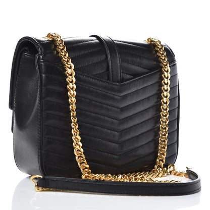 Saint Laurent Lambskin Matelasse Chevron Monogram Small Sulpice Bag Black 3 of 9