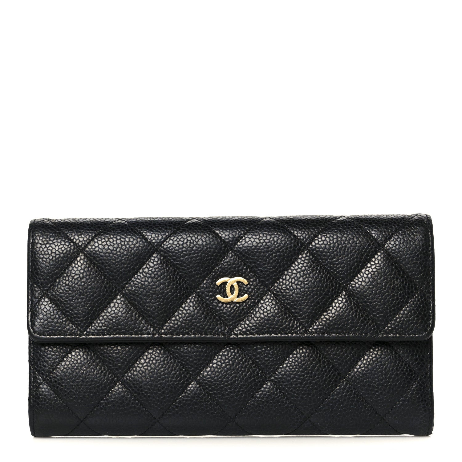 Chanel Caviar Quilted Long Flap Wallet Black 1 of 11