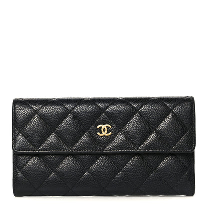 Chanel Caviar Quilted Long Flap Wallet Black 1 of 11