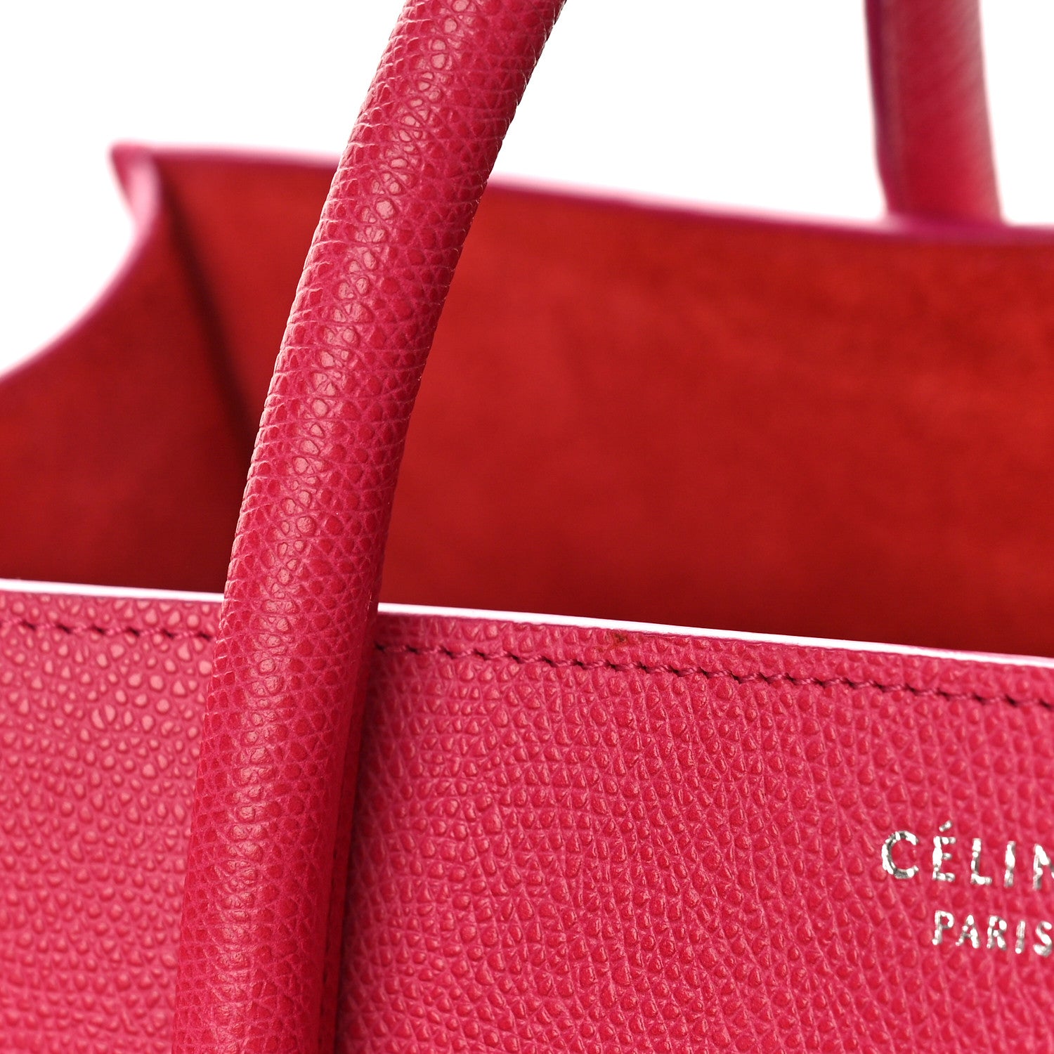 Celine Grained Calfskin Medium Phantom Luggage Fuchsia 6 of 8