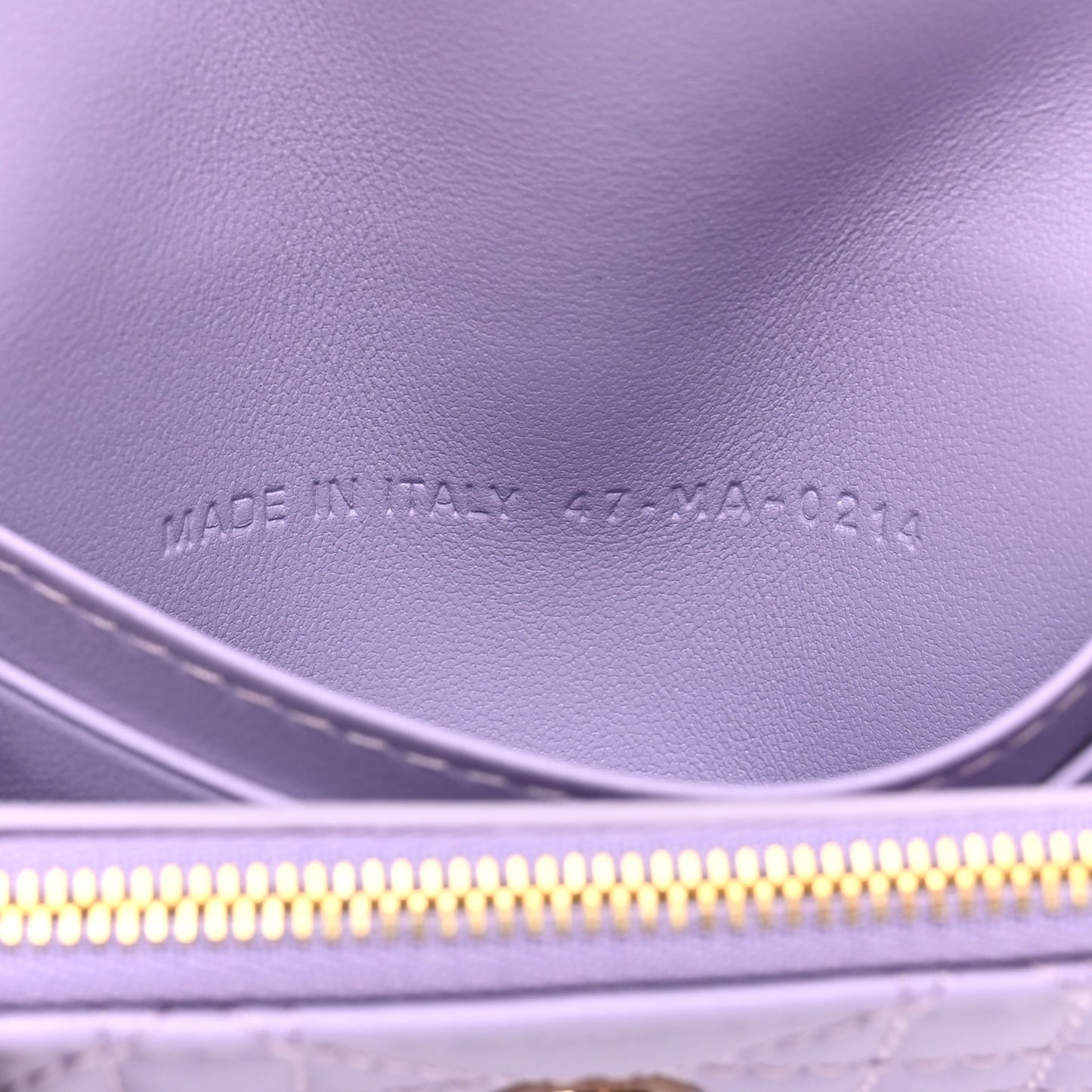 Lambskin Cannage Miss Dior Glycine Wallet Purple
