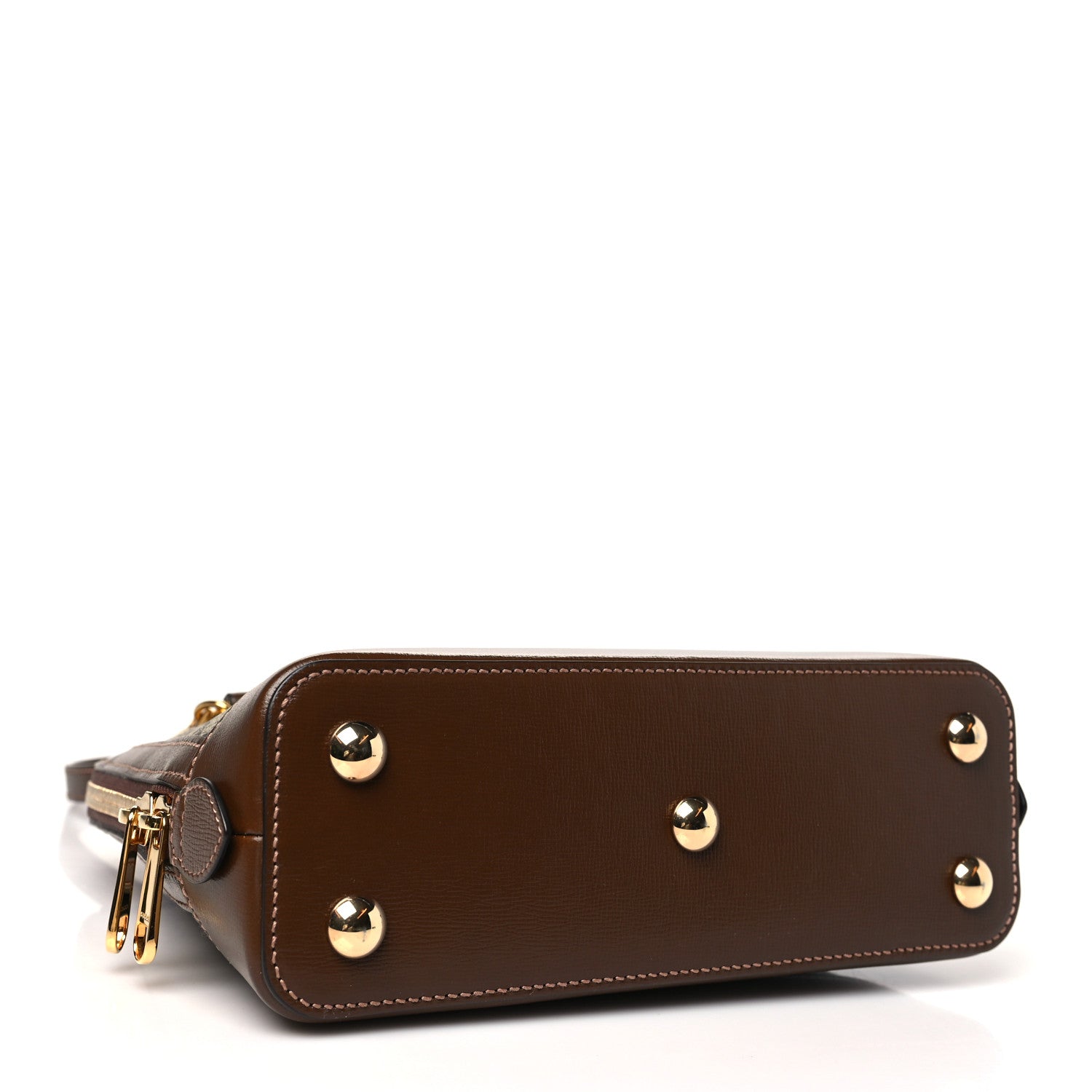 Gucci GG Supreme Monogram Azalea Calfskin Small Horsebit 1955 Top Handle Bag Beige Ebony Brown Sugar 4 of 11