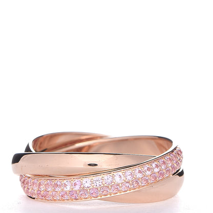 Cartier 18K Pink Gold Pink Sapphire Trinity Ring 48 4.5 3 of 5