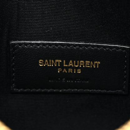 Saint Laurent Grain De Poudre Chevron Monogram Bill Pouch Black 6 of 11