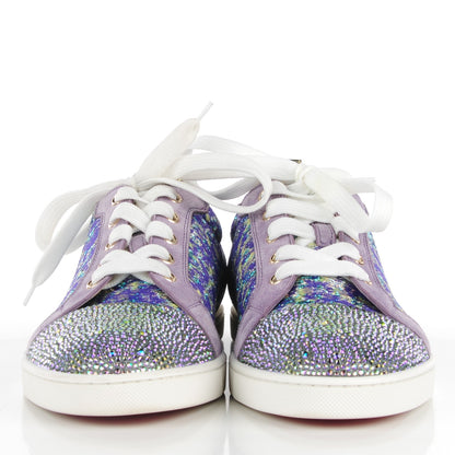 Christian Louboutin Crystal Metallic Suede Peacock Woven Lurex Gondolastrass Sneakers 40.5 Version Digitale 3 of 10