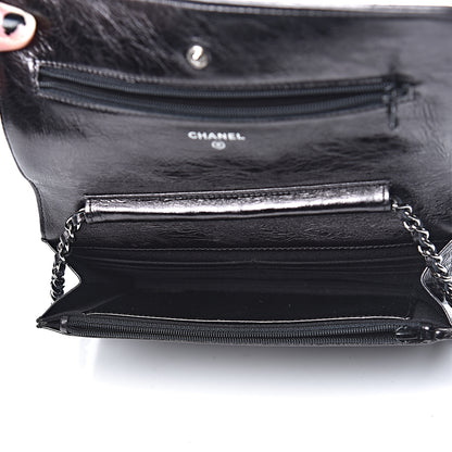 Chanel Metallic Calfskin Reissue Wallet On Chain WOC Black 5 of 12