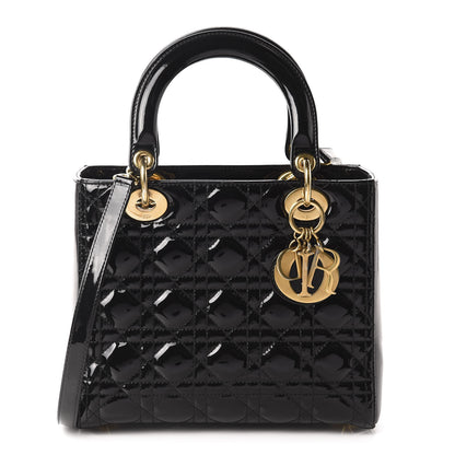 Christian Dior Patent Cannage Medium Lady Dior Black 1 of 11