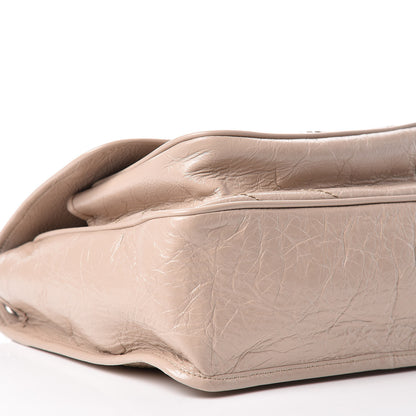 Saint Laurent Crinkled Calfskin Matelasse Monogram Medium Niki Chain Satchel Light Natural 8 of 10