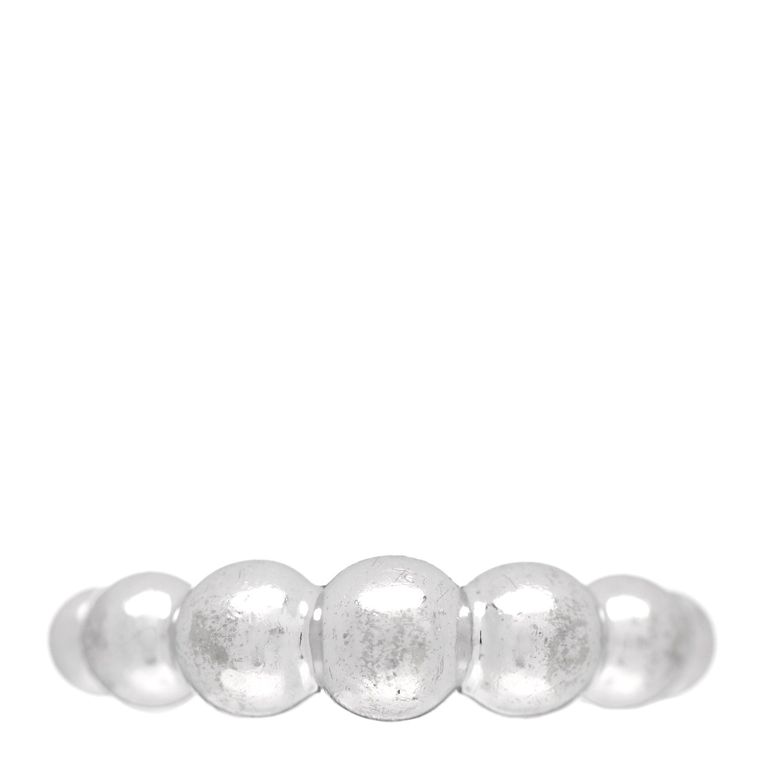 Van Cleef & Arpels 18K White Gold Perlee Pearls of Gold Variation Ring 50 5.25 1 of 6
